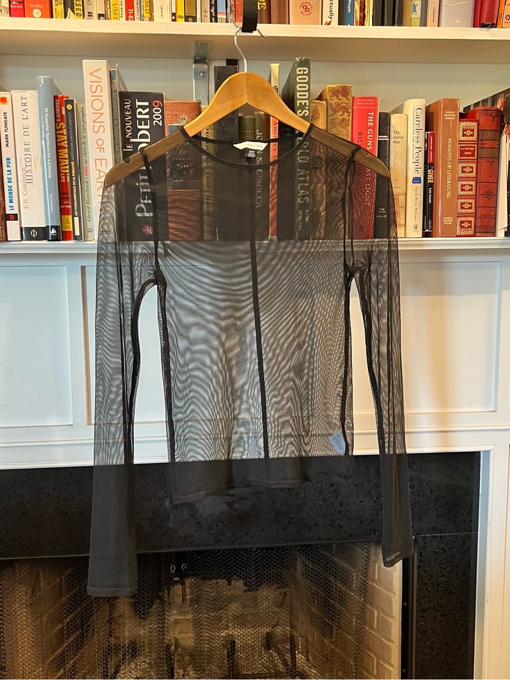 American Eagle Sheer Mesh Long Sleeve Top